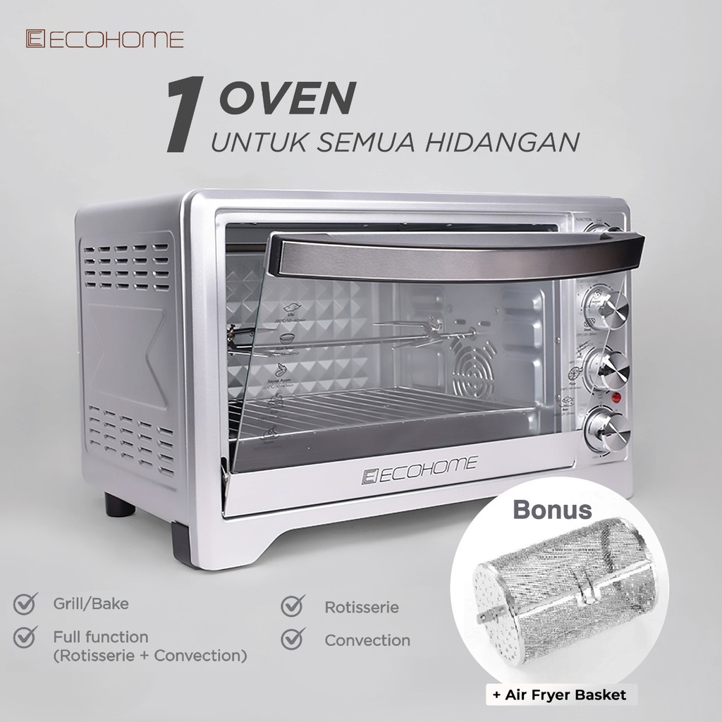 Low Watt Electric Oven Platinum Ecohome EOP-888 - Oven Listrik