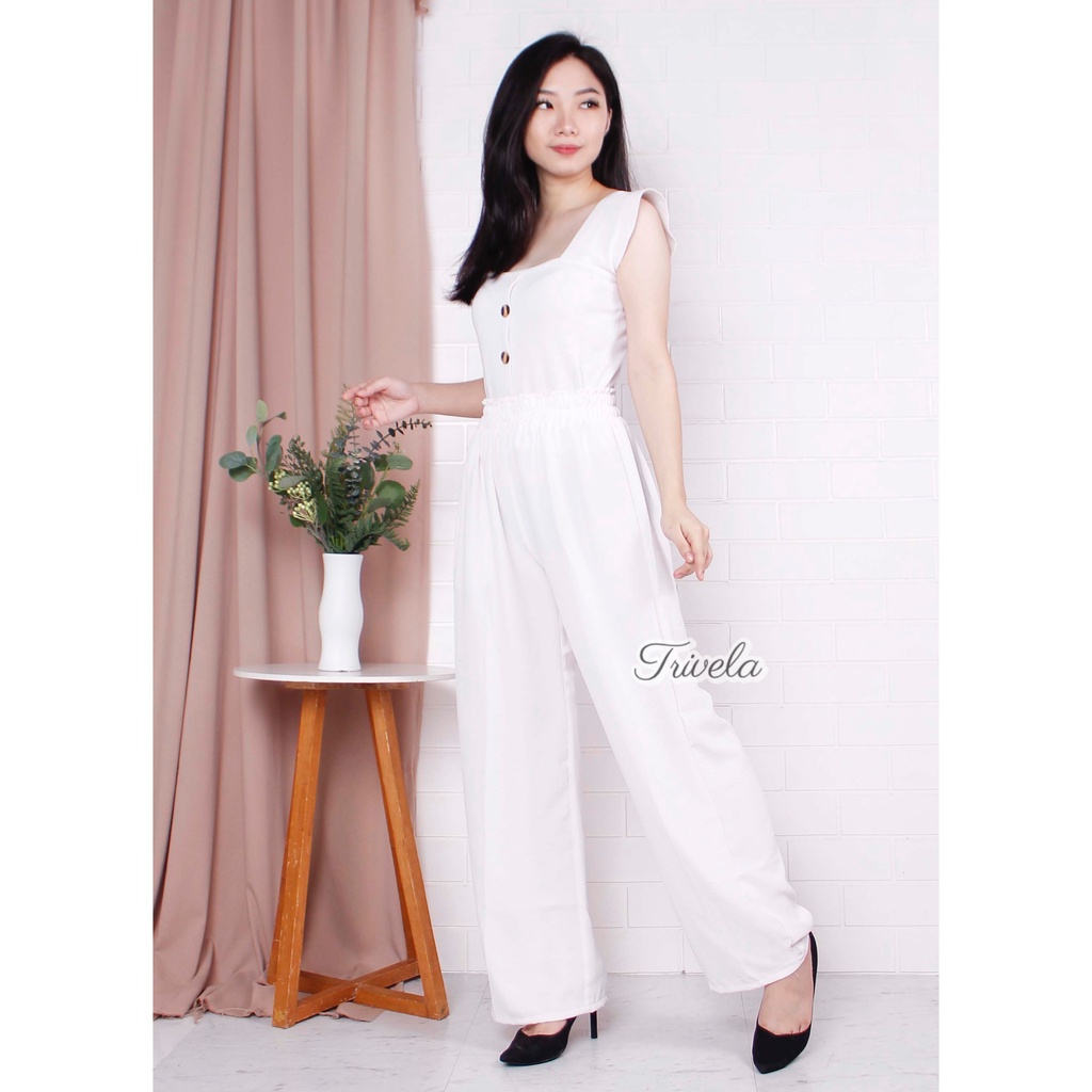 TRIVELA Kulot Cringkle Air Flow / Kulot Cringkel Kancing Karet / Celana Panjang Santai / SLM