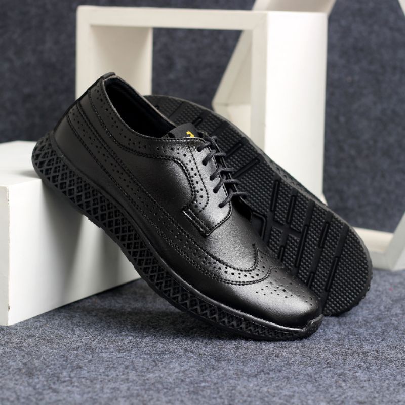 Xshoesbdg.id x Lord Sepatu Formal Pria Pantofel Hitam Pria Casual Kulit Pu Santai Kuliah Kerja Kantor