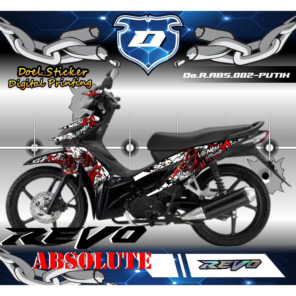 Sticker Striping REVO ABSOLUTE List Variasi Hologram , Crome Doel  002