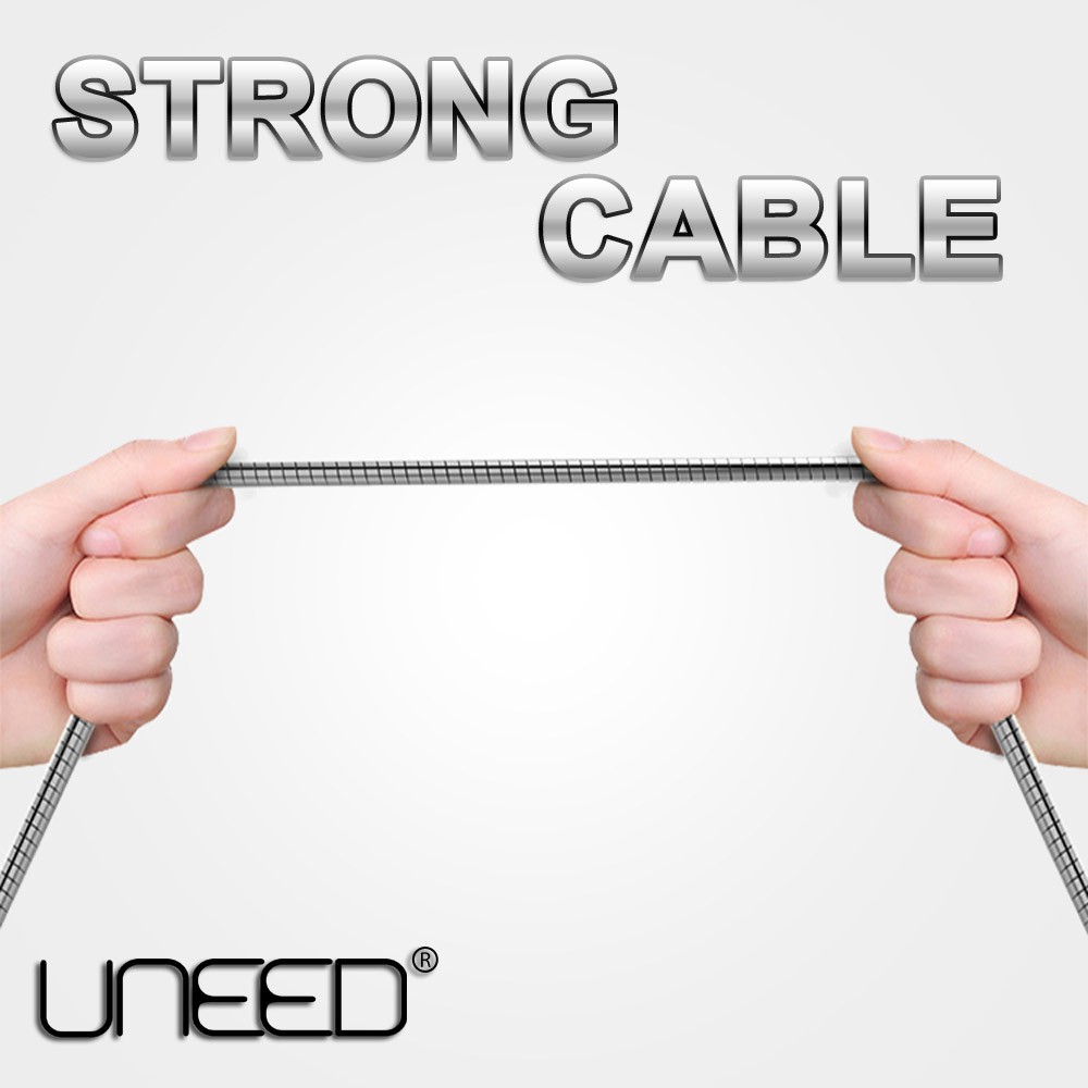 UNEED Kabel Lightning Stainless Steel Charge Data Cable iphone 5 6 7