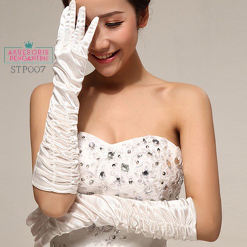 [READY STOCK] SARUNG TANGAN BRIDAL AKSESORIS PENGANTIN WANITA PANJANG FULL STP007