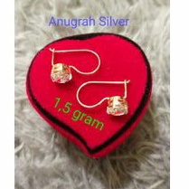 Anting desy remaja/dewasa Rose gold mata zircon putih perak asli 925/Silver lapisan mas kuning murni!!!