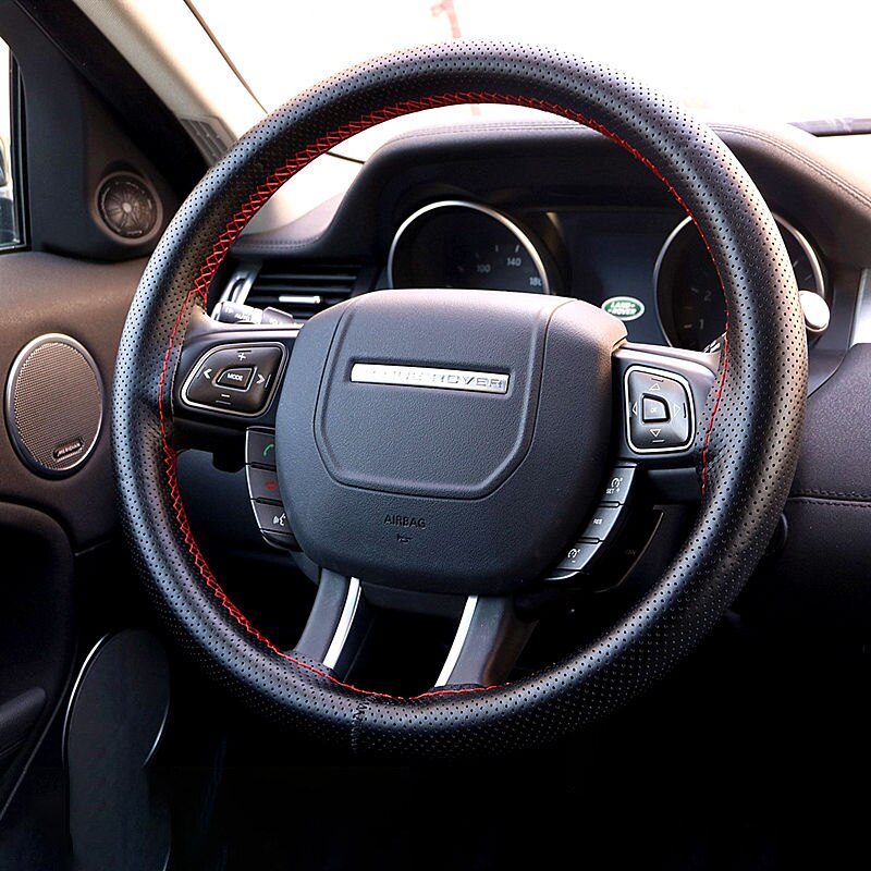 Steering Wheel Soft Auto Car Steering Wheel Cover Dengan Jarum Dan Benang Buatan Kulit Penutup Tekstur Styling Mobil