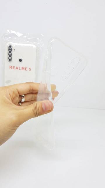 Jelly Soft Case Realme 5 Realme 5 6.5 inch TPU HD SUPER CLEAR Anti Selip + Port Cover Charger