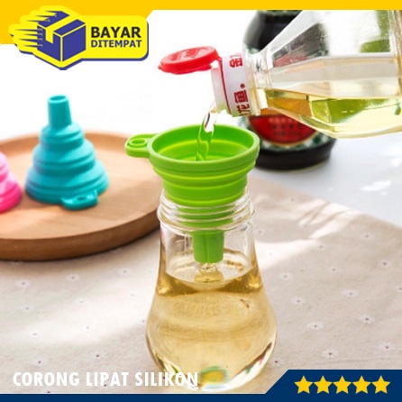 Corong Silikon Lipat Minyak Portable Minyak Oil Air Flexible Silicon Bantu Tuang Cairan ke Botol