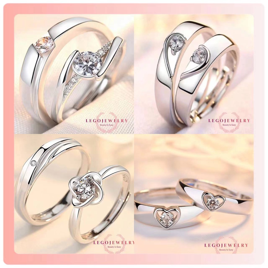 Cincin couple SILVER 925 Cincin tunangan/pasangan anti karat