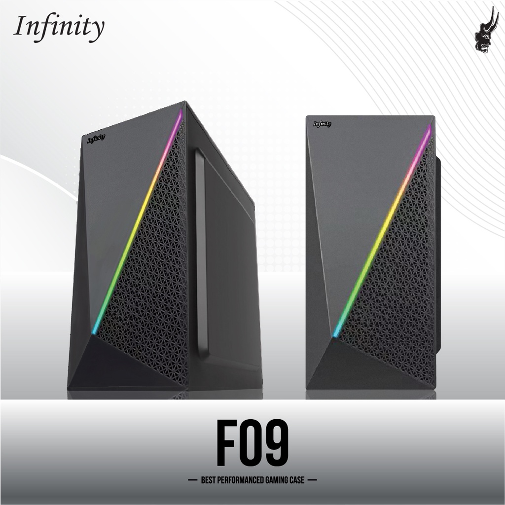 Gaming Case INFINITY F09 + PSU 250W | MATX RGB Front Casing INF-09