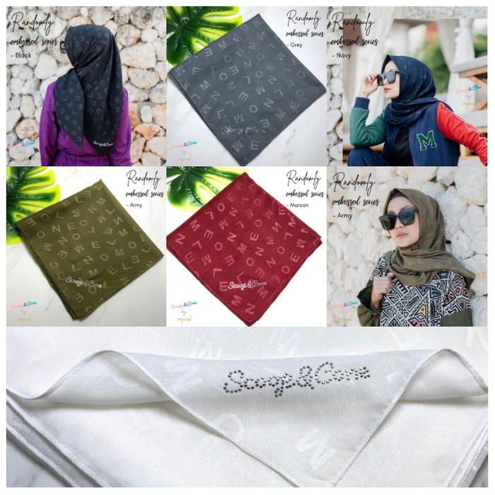 Dijual Jilbab Randomly Embossed Series Scoop&Cone by Monel - hijua Army Berkualitas