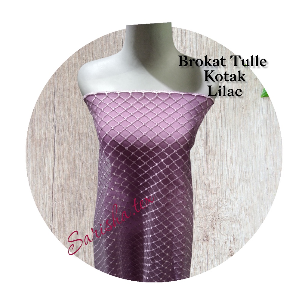Brokat Tulle Prancis Kotak Lilac