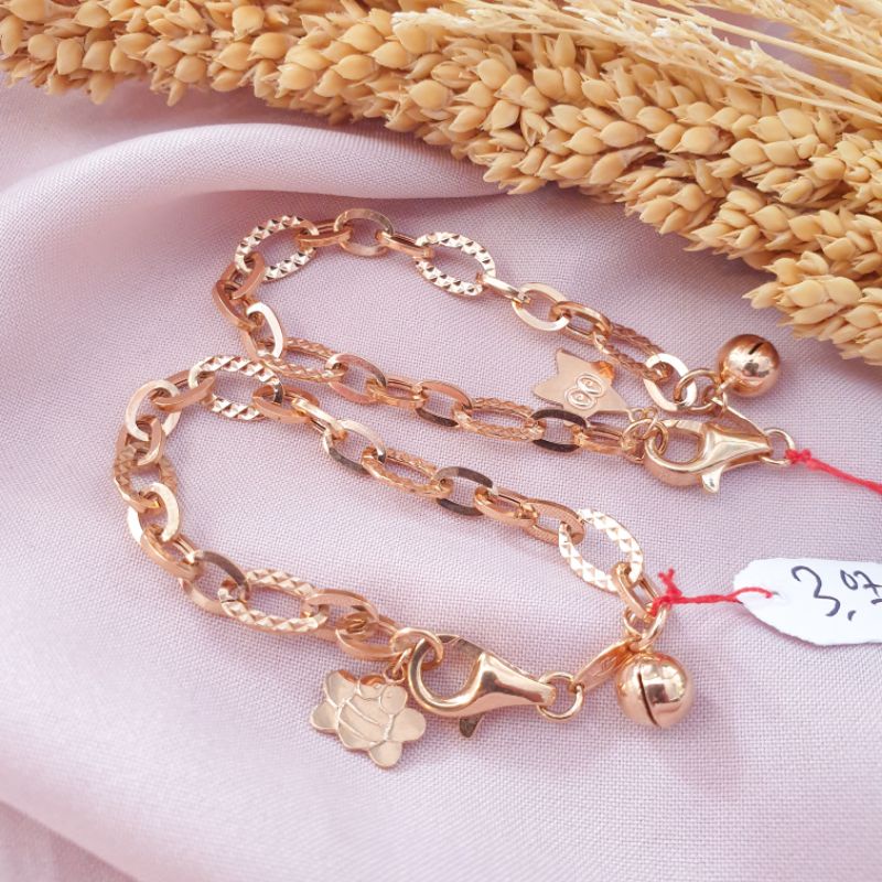 [NEW] Gelang tangan anak olympic ukir emas asli kadar 300 6K