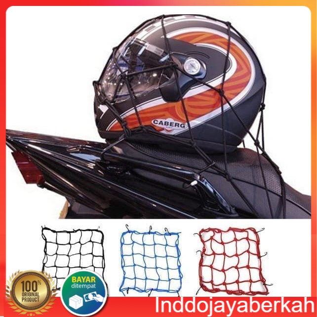 Jaring Helm Motor Sepeda Tali Pengikat Barang Bagasi Helmet Net COD