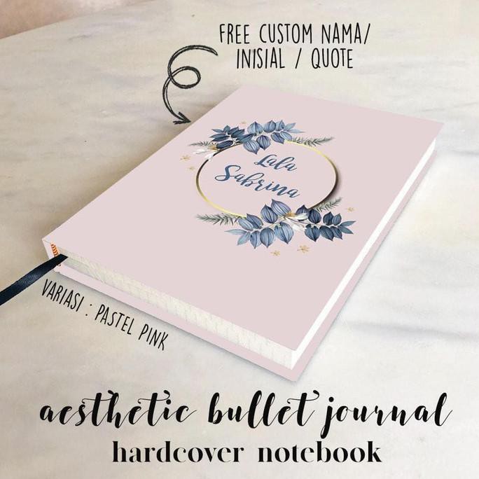 

Custom Name Hardcover Aesthetic Notebook Buku Tulis A5/B5 Plain Grid Wildastore92