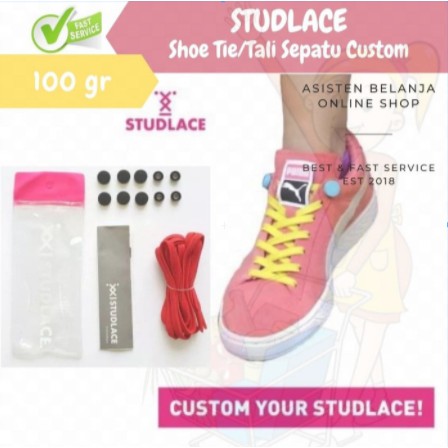 Studlace Tali Sepatu Sneakers Elastis Shoelaces Motif Stud Lace Karet Silikon Warna Custom Praktis