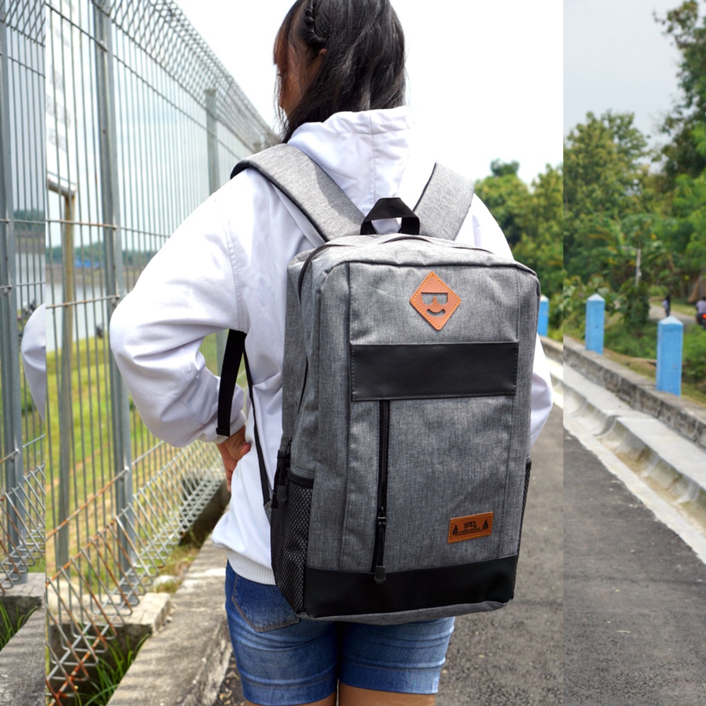 tas ransel anak sekolah pria gendong laptop backpack punggung coWok TQ