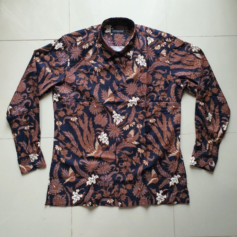 BATIK PRIA LENGAN PANJANG BL130 KATUN MOTIF MODERN DIXMONT SEMI SLIMFIT PREMIUM