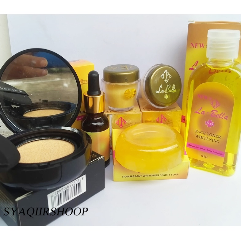PAKET 6 IN1 CREAM LA BELLA Cream Siang Malam+Sabun+Toner+Serum /Krim Labela/Labella+bedak aprilskin