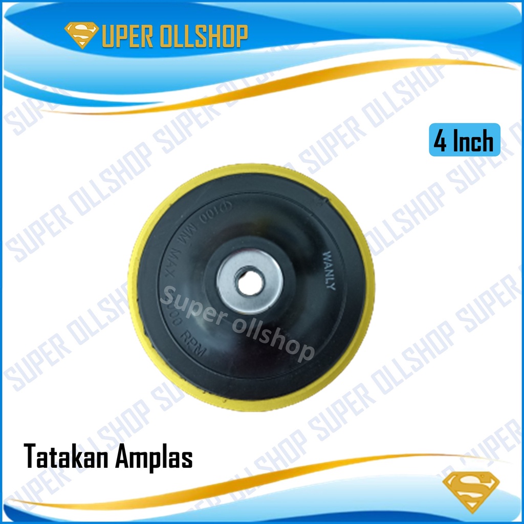 Tatakan Amplas Velcro Gerinda Tangan / Pad Perekat Tempat Tempel Amplas 4 Inch