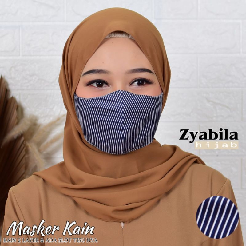 MASKER Headlop 2 lapis lobang tisu tali kuping