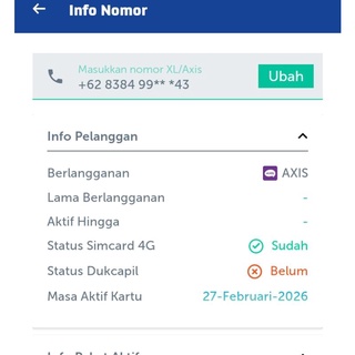 Jual kartu perdana axis urut segel bonus kuota tiktok/game/edukasi exp