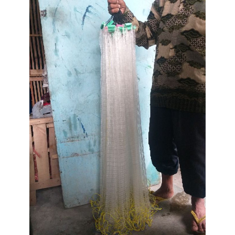 Jaring ikan siap pakai,Ketebalan senar 0,25mm,Tinggi 100 cm,Panjang utuh 100 m,ukuran 3/4