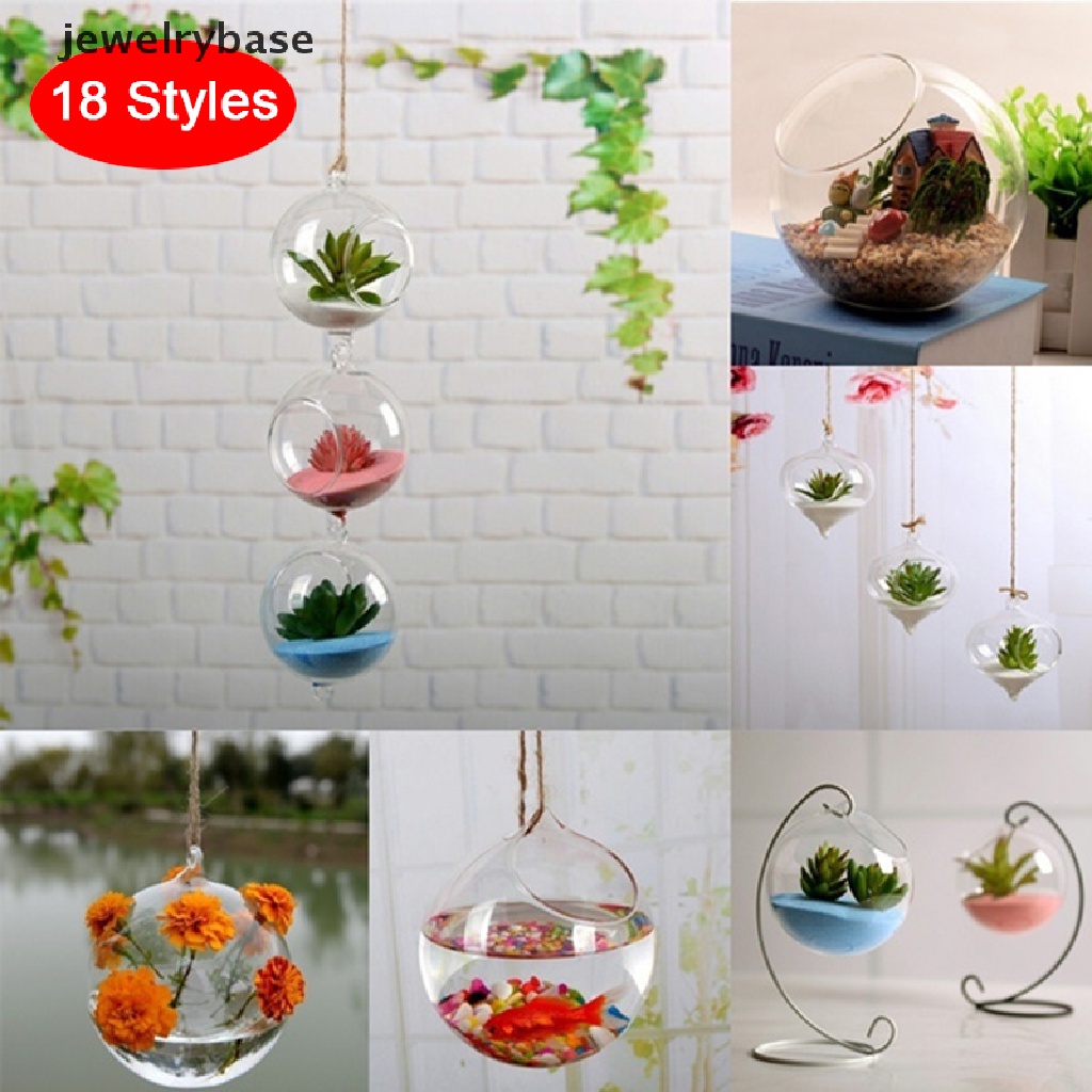 [Base] Hanging Transparent Ball Glass Flower Planter Vase Terrarium Landscape Container Boutique