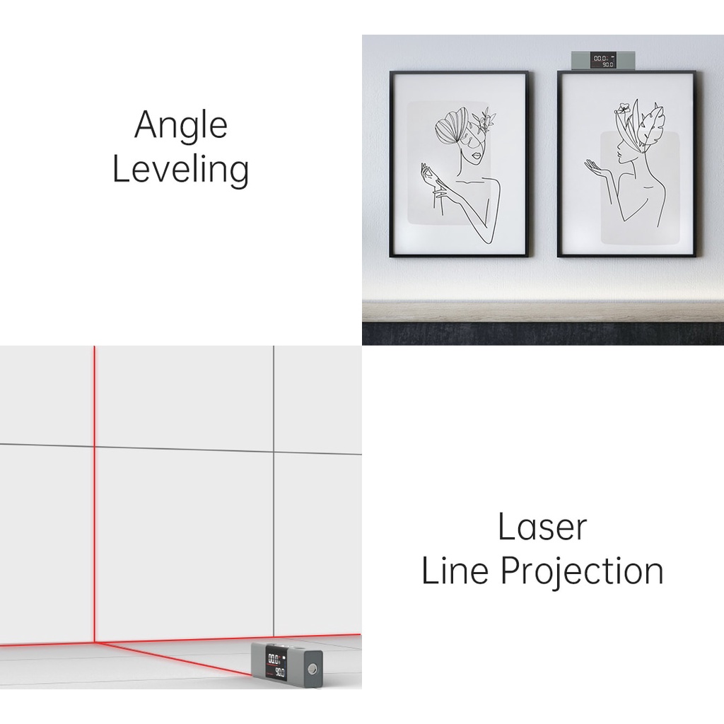 Xiaomi Duka Atuman Laser Casting Angle Meter LI 1 High Precision Type-c Charging Double-sided LED screen Real Time Angle Measurement