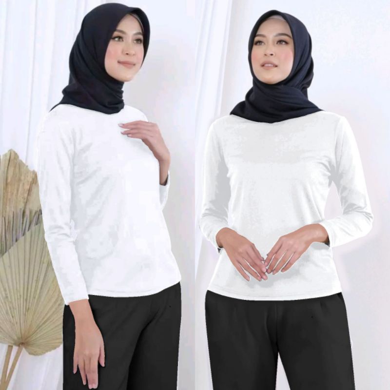 kaos manset wanita lengan panjang turtle neck/kaos dalaman polos lengan panjang/bisa COD