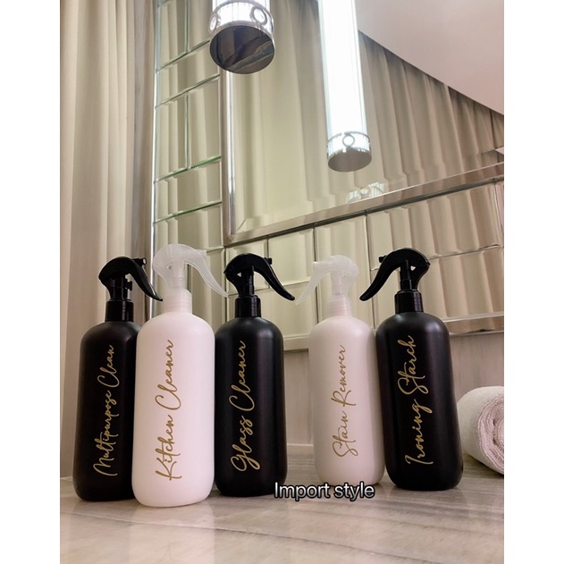 botol doff n24 GOLD CHIC hitam putih SPRAY 500ml . aesthetic bottle refill laundry room tempat serbaguna estetik