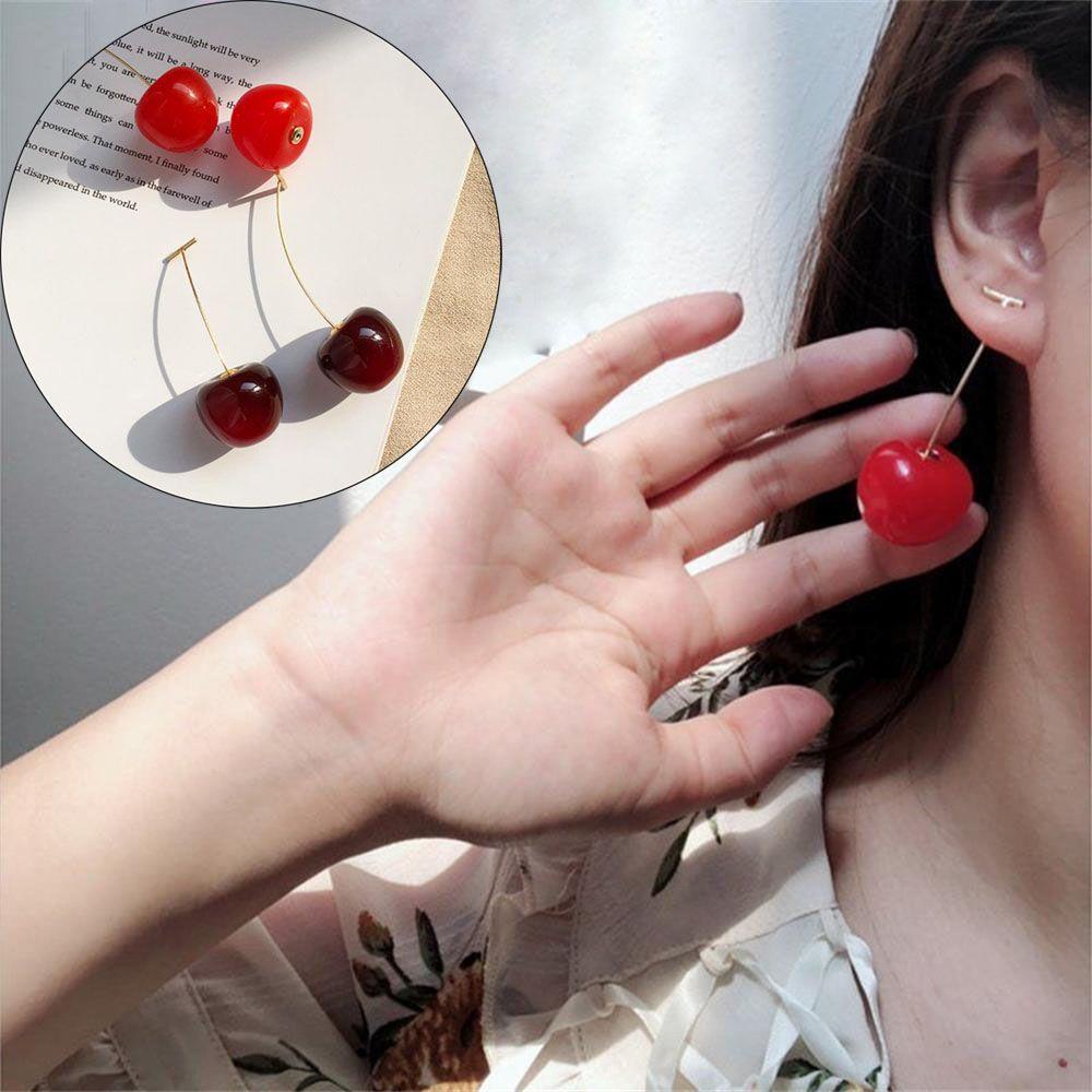 R-bunga Cherry Anting Manis Pesta Bohemian Perhiasan