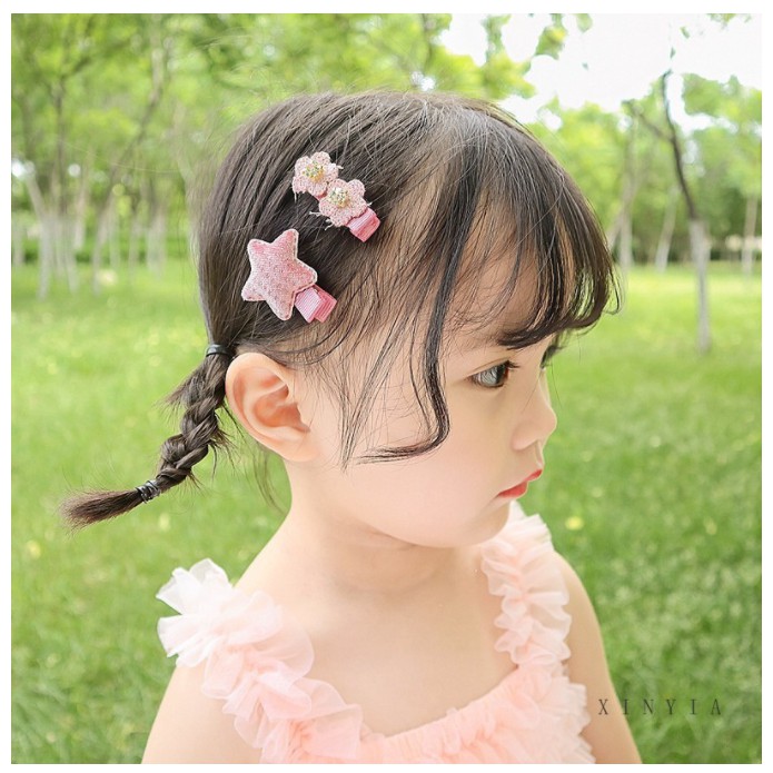 3pcs / 4Pcs Jepit Rambut Model Pita / Bunga Ala Korea untuk Bayi Perempuan LC