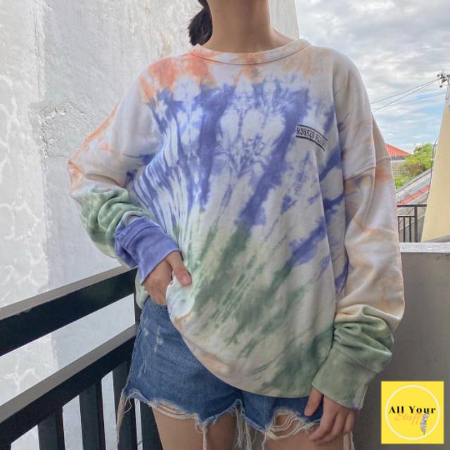 CREWNECK TIE DYE OVERSIZE THRIFT MURAH