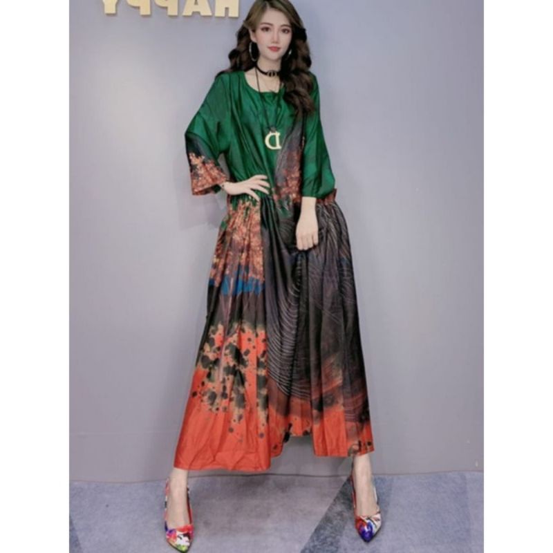 MDLV ~ 81121 AURORA LOOSE DRESS LONG DRESS GAMIS IMPORT FASHION MUSLIM  FASHION IMPORT WANITA