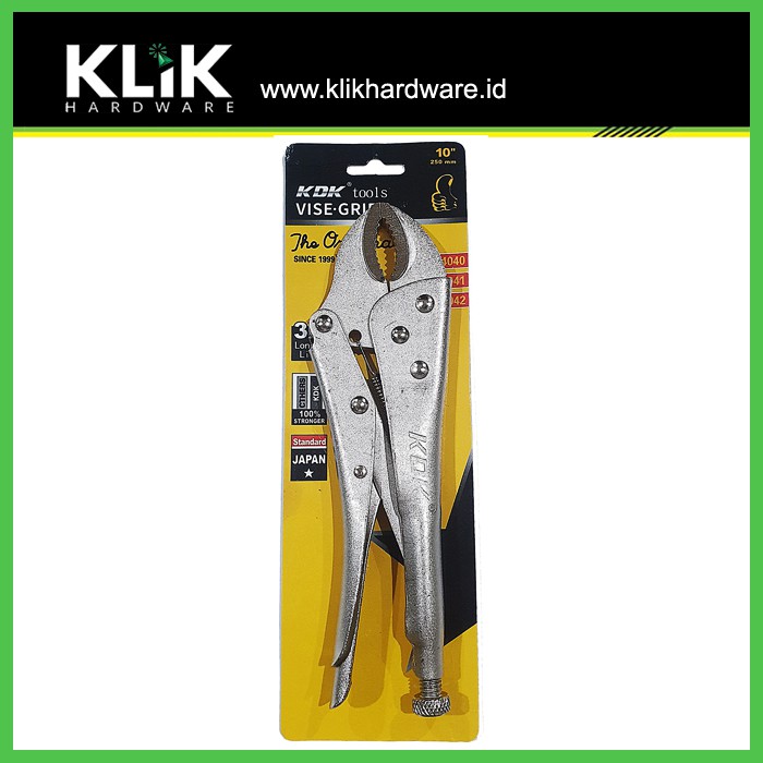 KDK Tang Buaya Bulat 10 Inch Locking Grip Pliers Curved Tang Jepit 10&quot; Japan