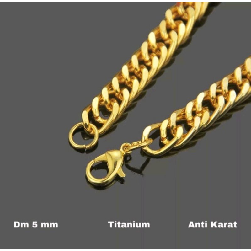 Kalung Titanium Rantai Gold// Kalung JeFri// Kalung Bonge