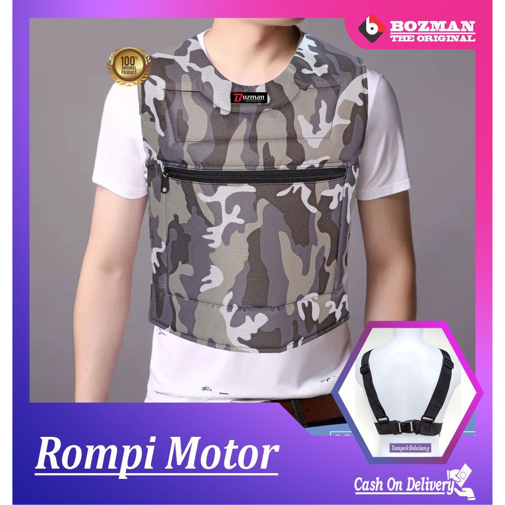 ROMPI MOTOR ANTI ANGIN PELINDUNG DADA TOURING/BIKERS-Single/Lor New Grey
