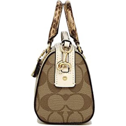 Coach Mini Boston Pillow Bag Lady Hand Messengger Bag Snake Patern Handle Size (C2300)