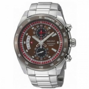 Seiko Mens SNN181P1 Quartz Chronograph Brown Dial | Jam Pria SNN181