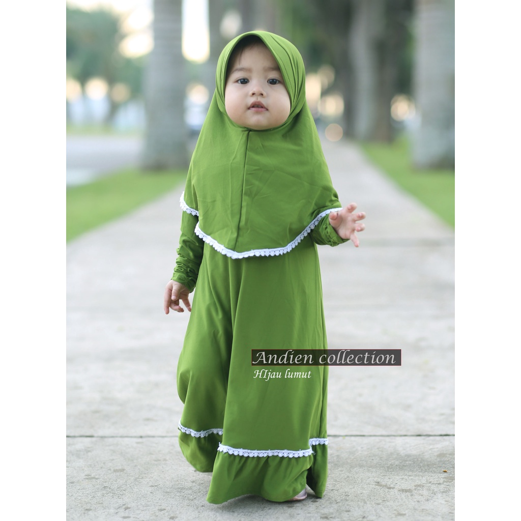 GAMIS RENDA ANAK/ GAMIS SET JILBAB ANAK( SIZE M-L-XL