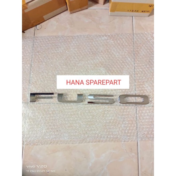 EMBLEM FUSO LOGO TULISAN FUSO BAGIAN DEPAN TRUCK ORIGINAL CHROM