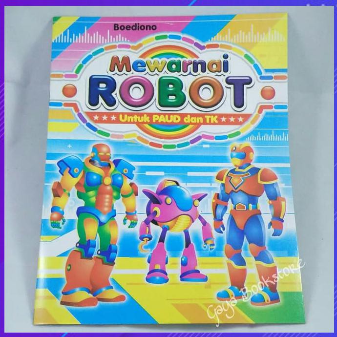 Buku Mewarnai Mewarnai Robot Untuk Paud Tk A4 Bk4300 Shopee Indonesia