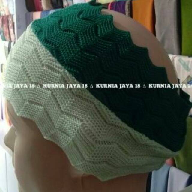 Iner zigzag 2 warna / inner rajut / Iket rajut