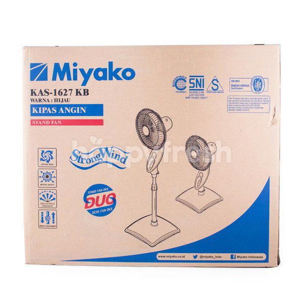 Miyako KAS-1627KB Stand Fan - Kipas Angin Berdiri Miyako KAS1627KB / KAS 1627 KB