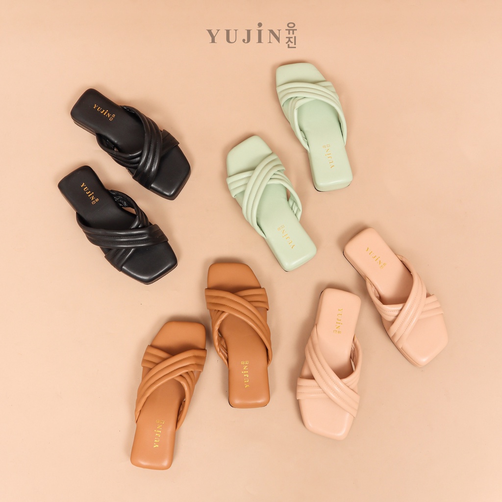 YUJIN Sendal Platform Wanita Harumi Korean Women Fashion Style Sandals