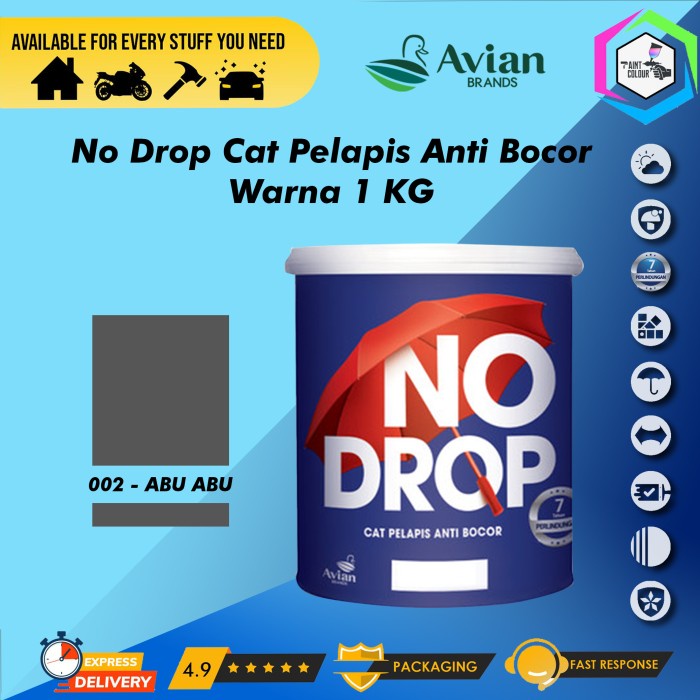 NO DROP Cat Pelapis Anti Bocor 1kg - 002 Abu - Abu