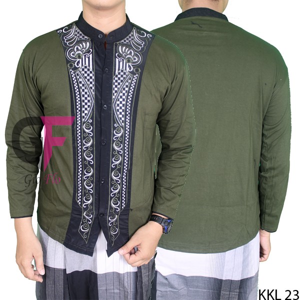 GIOFLO Kemeja Terbaru Pria Muslim Modern Green / KKL 23