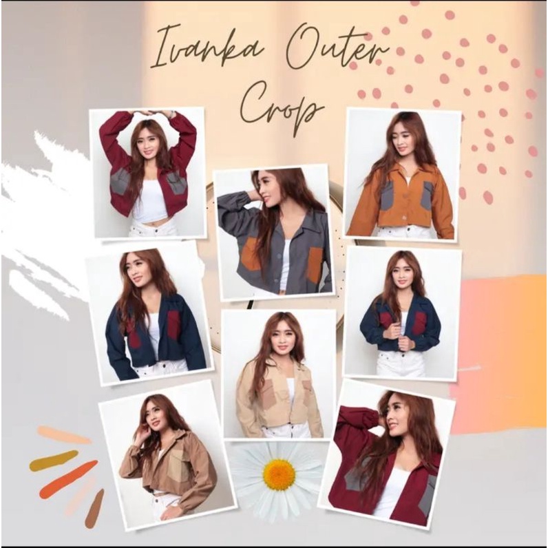 Jaket Crop Wanita Jaket Crop Katun Ivanka