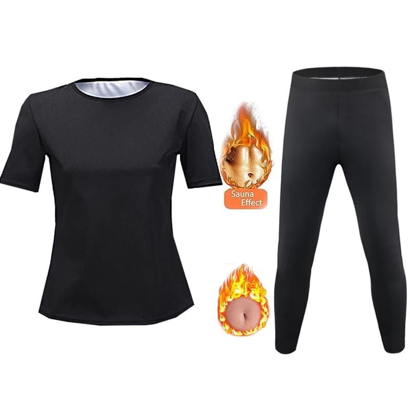 Laristerus79 PROMO SET pakaian baju celana sauna hot shaper korset pembakar lemak gym senam olahraga