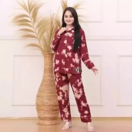 SETCEL TIE DYE LENGAN PANJANG / ONESET WANITA / SETELAN GISEL TERBARU 2022 / SETELAN GISEL KEKINIAN 