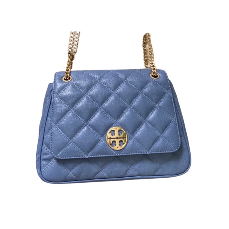 tory burch tb willa medium bluewood convertible shoulder bag